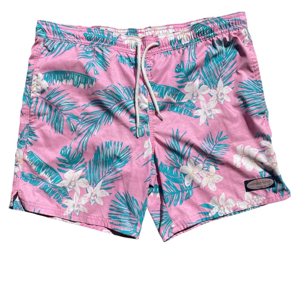 Men's Vineyard Vines Swim Trunks Size Large Lined Tropical